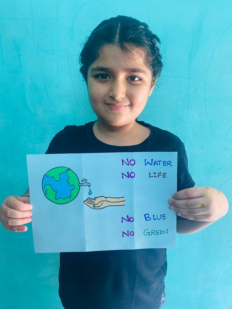 Slogan writing on save water