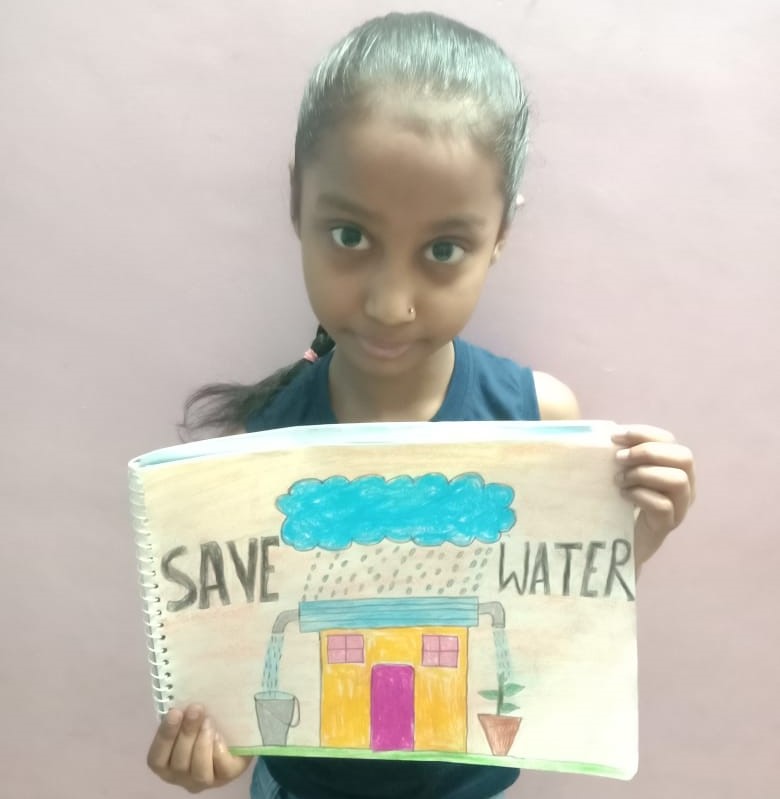 Slogan writing on save water