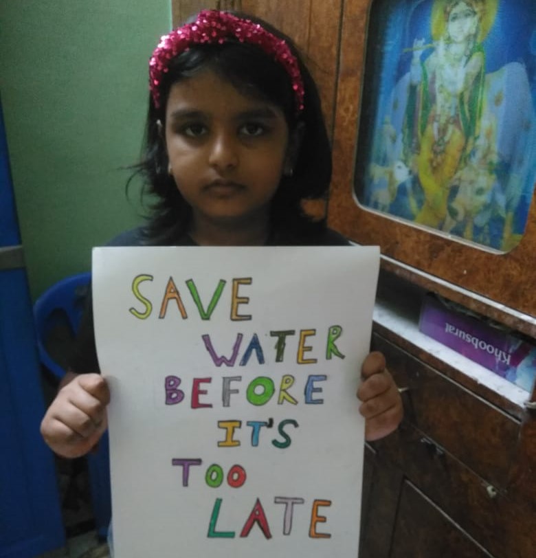 Slogan writing on save water