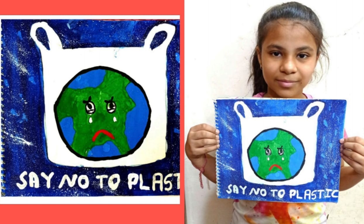 Poster Making on Say No to Plastic