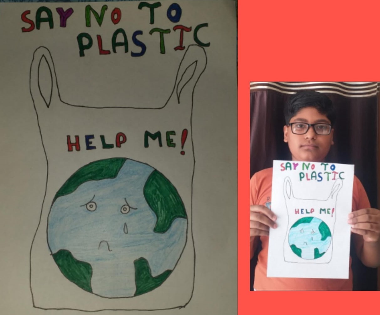 Poster Making on Say No to Plastic