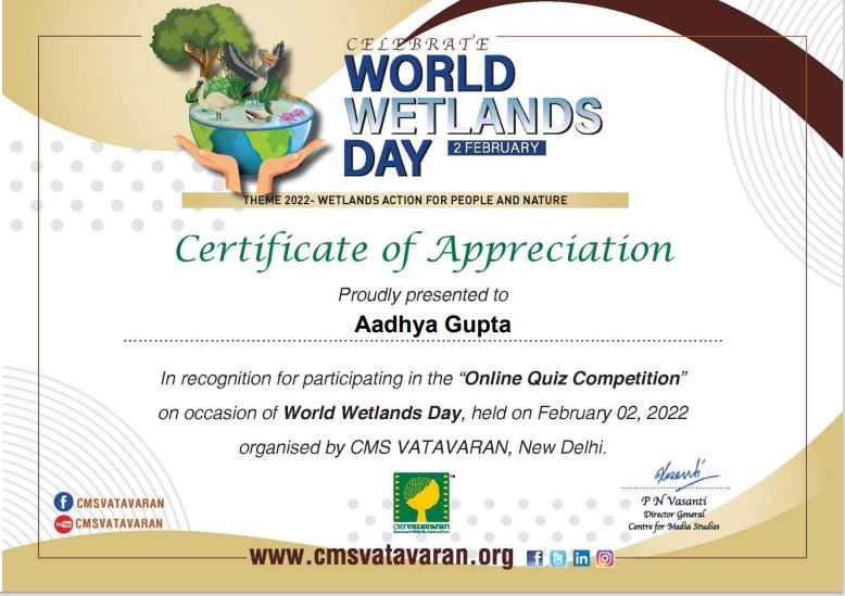 Achievement in Wetland Quiz