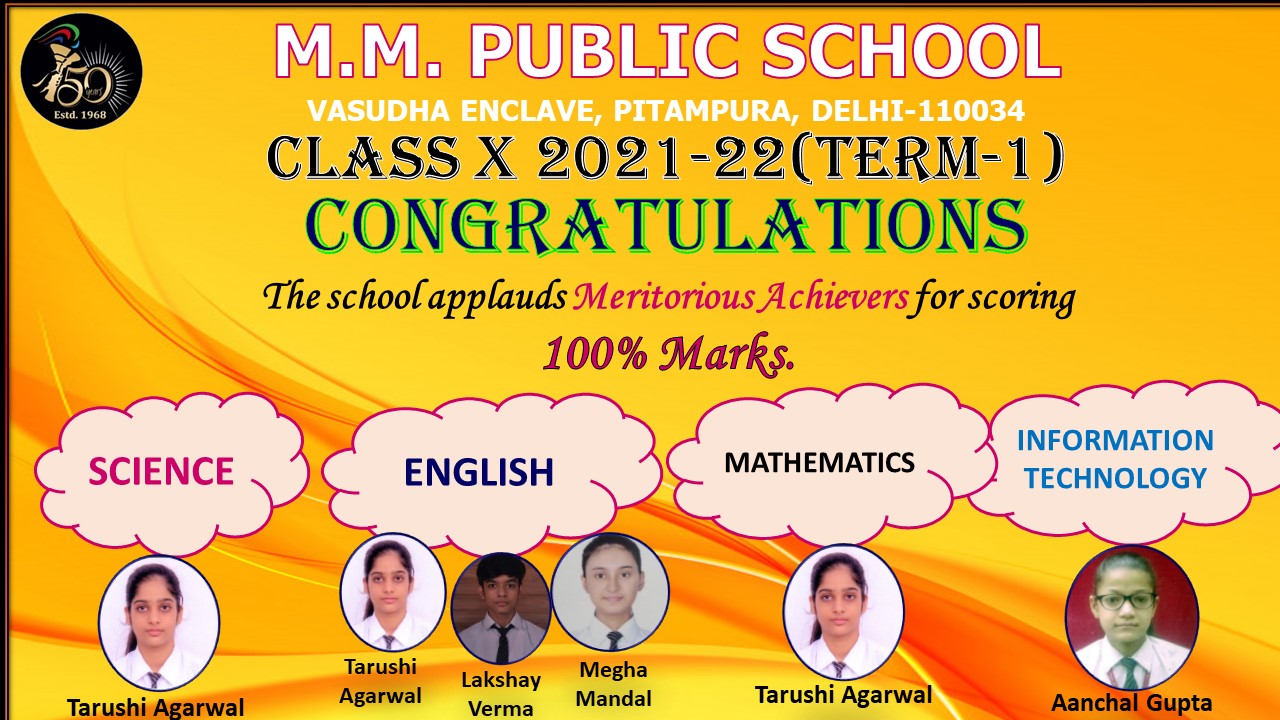 Splendid Success in CBSE Class X Term-I Result 2021-2022