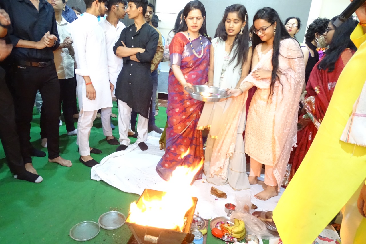Hawan for blessings for class XII outgoing batch