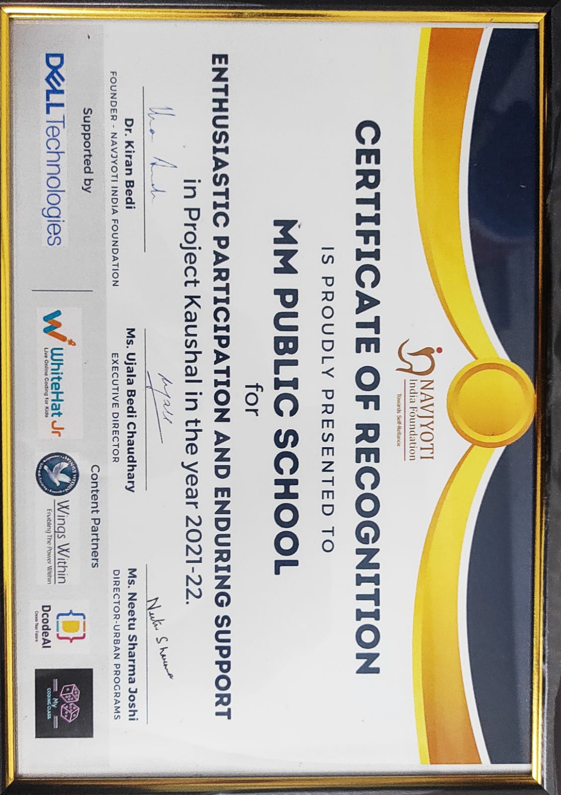 Felicitation Of School and Students by Navjyoti Foundation
