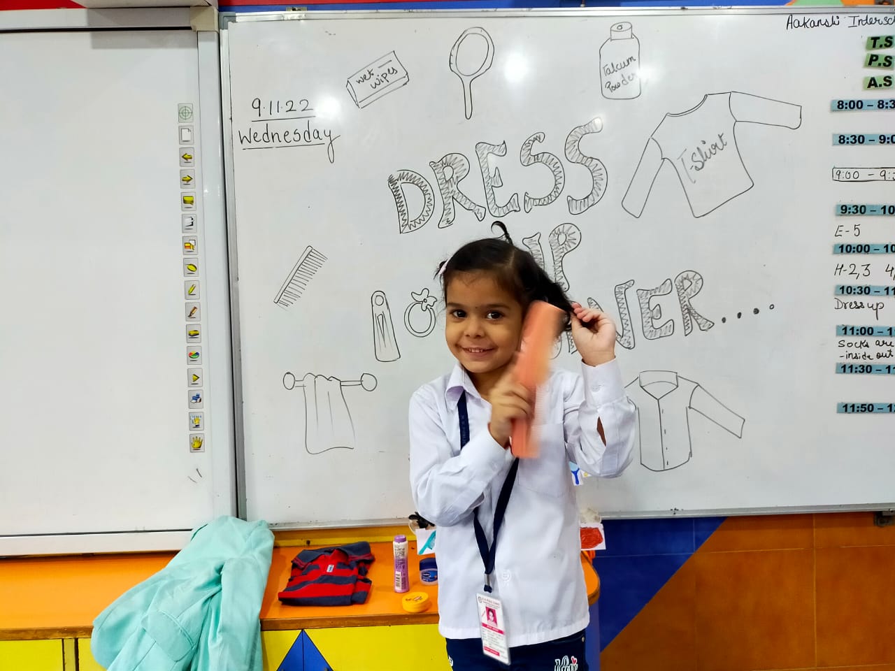 Dressing up Corner activity by pre-primary