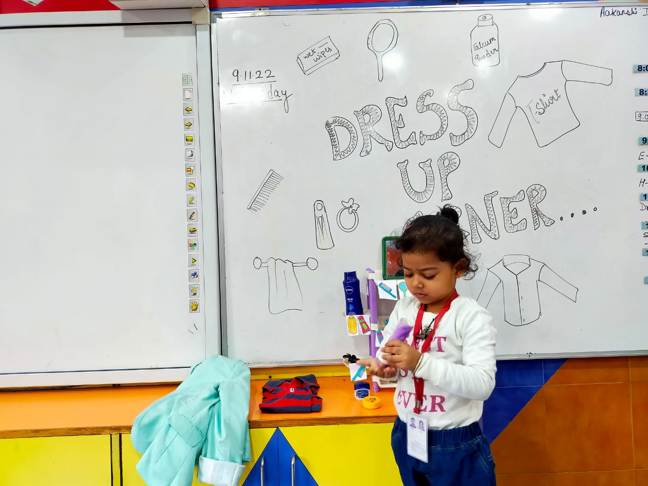 Dressing up Corner activity by pre-primary