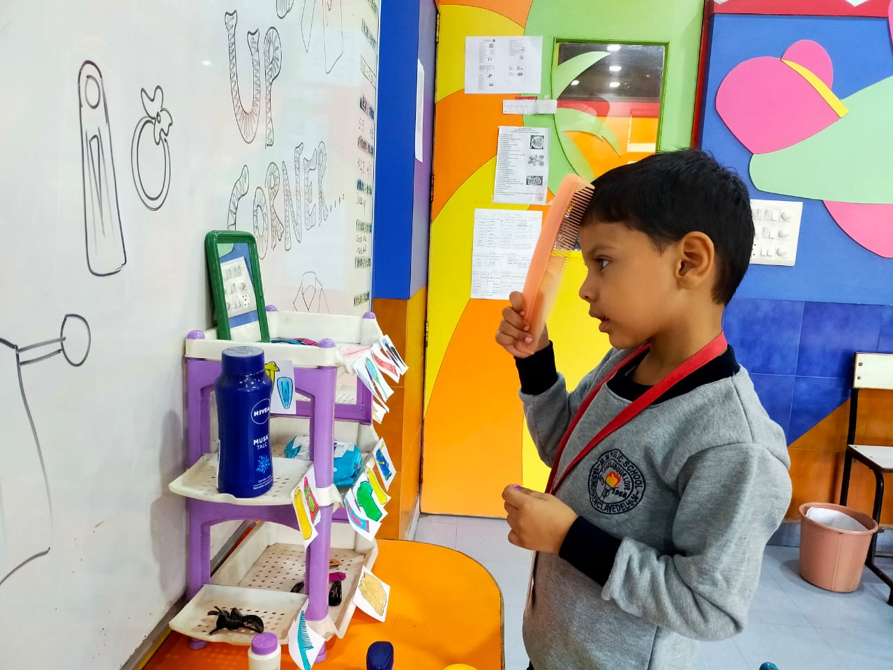 Dressing up Corner activity by pre-primary