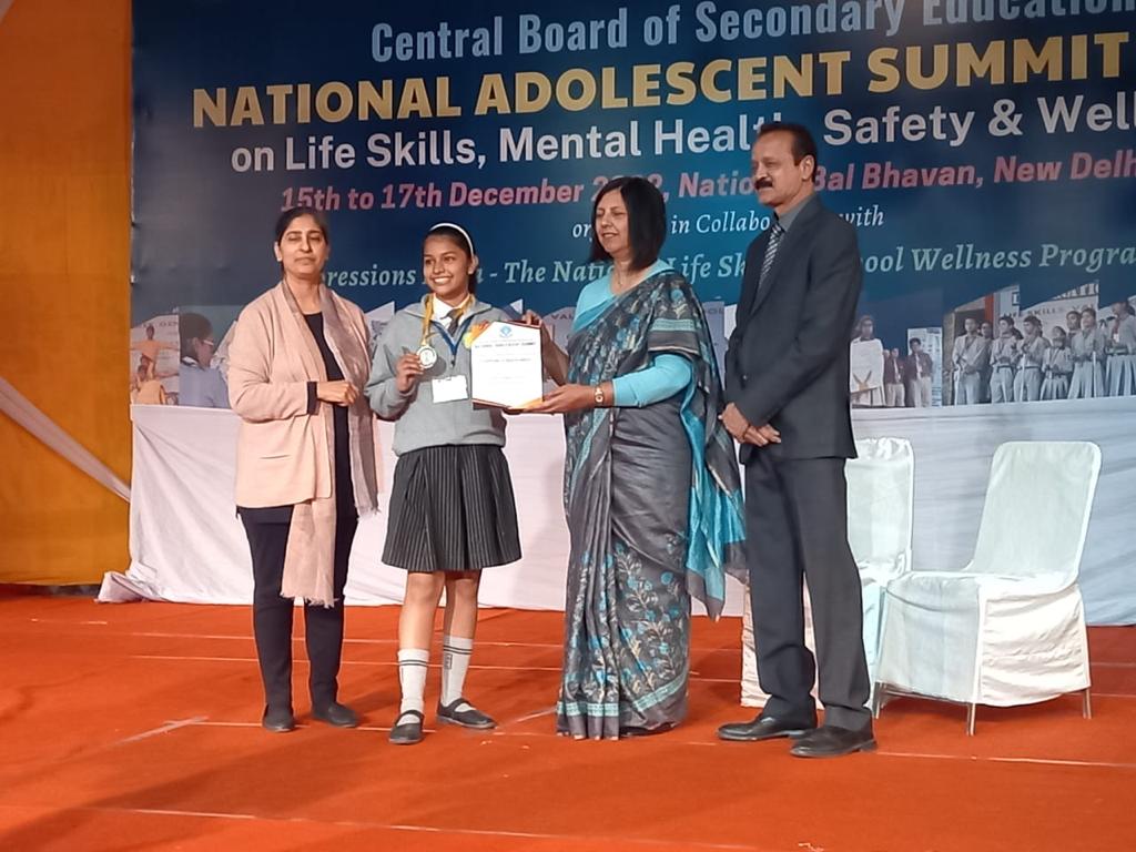Distinctive Participation in CBSE National Adolescent Summit-2022  on Life Skills, Mental Health, Safety & Well Being