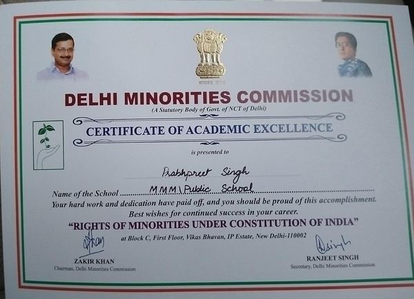 Delhi Minority Commission (DMC), Government of NCT Delhi  Honors Minority Academic Achievers