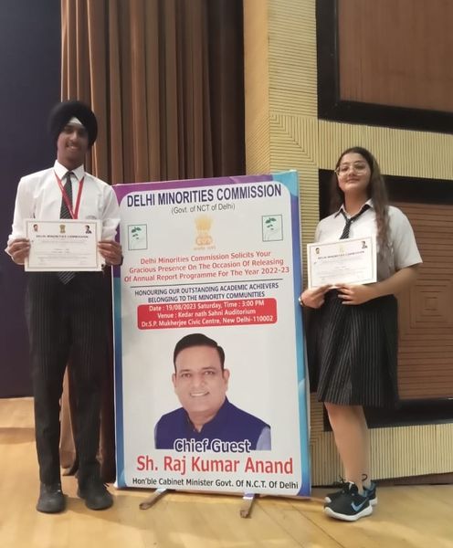 Delhi Minority Commission (DMC), Government of NCT Delhi  Honors Minority Academic Achievers