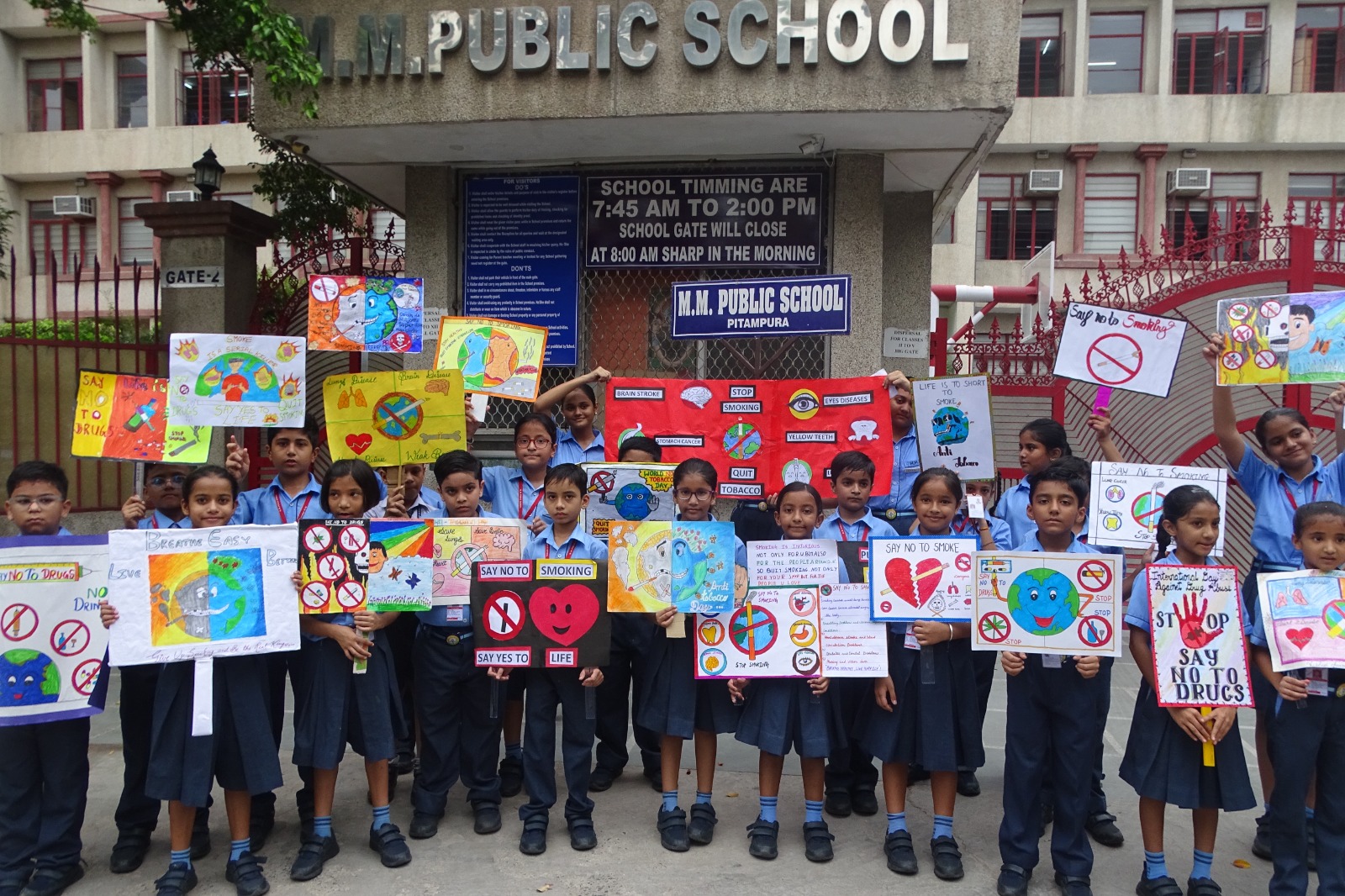 Health and Hygiene Club of M.M. Public School organized a Nasha Mukti Rally.