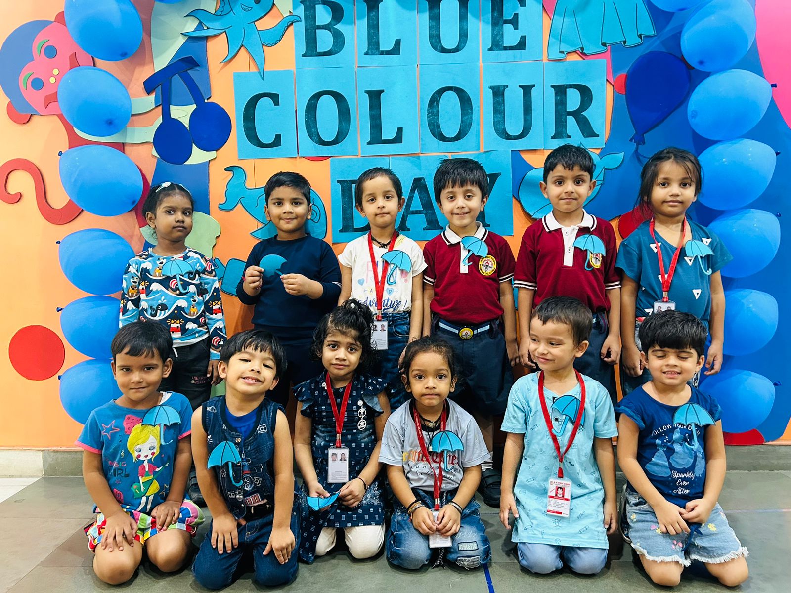Observing Blue Colour Day by pre primary