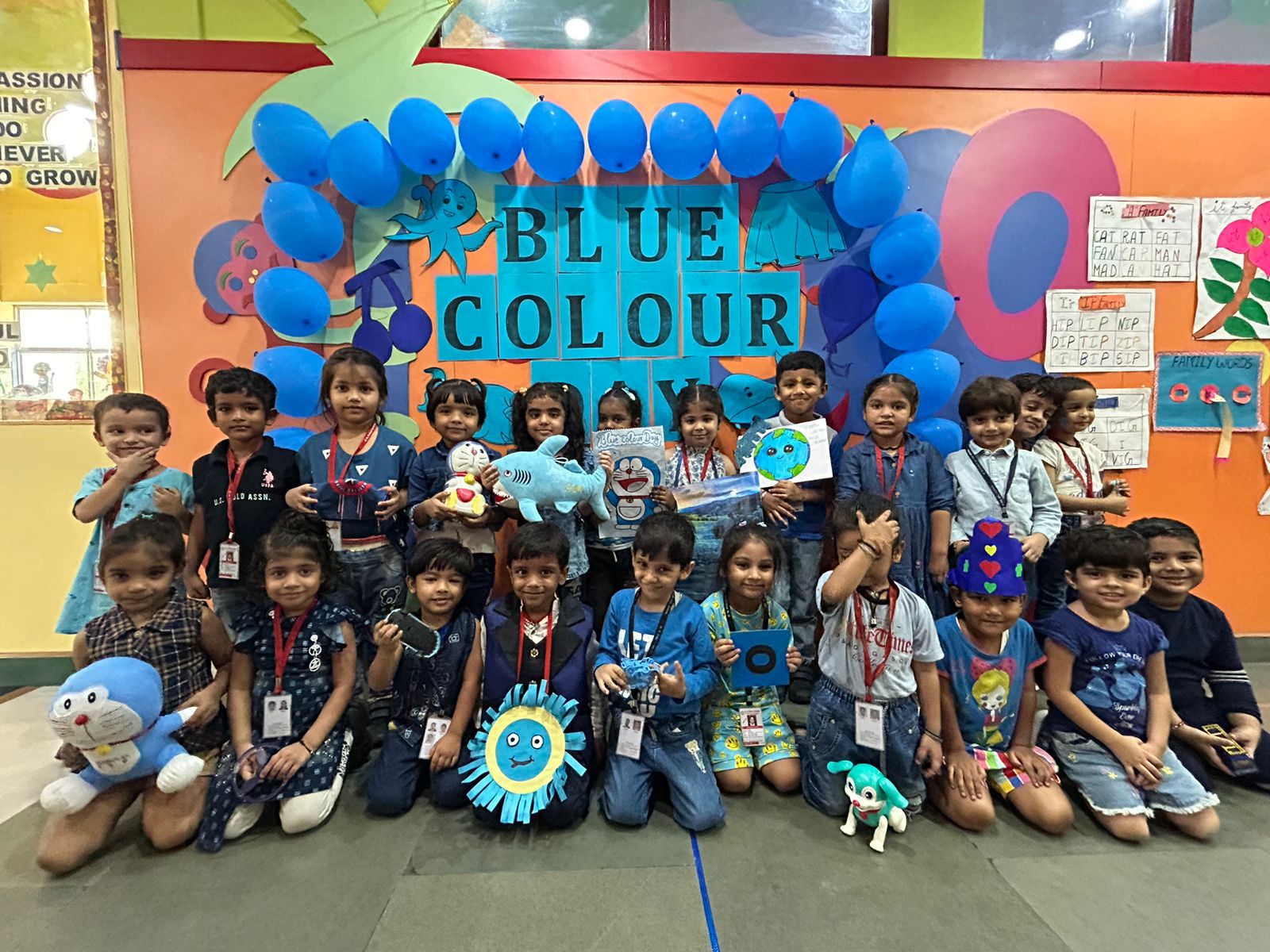 Observing Blue Colour Day by pre primary