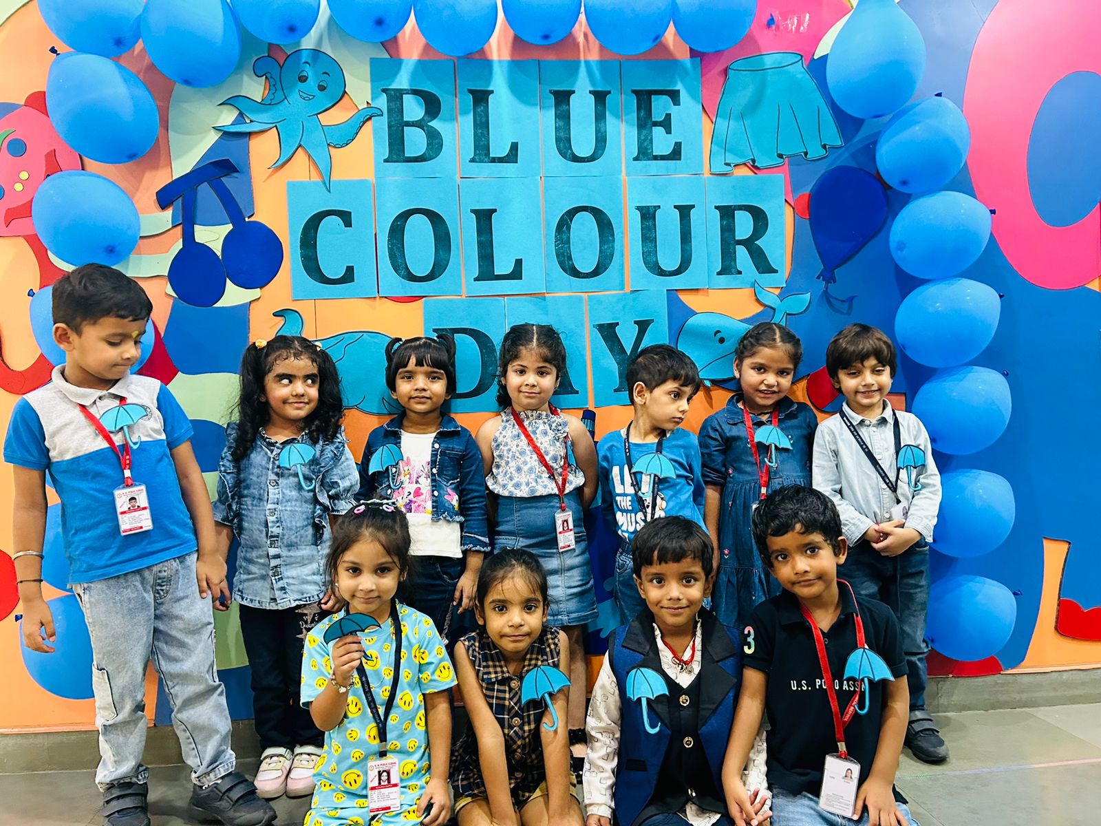Observing Blue Colour Day by pre primary
