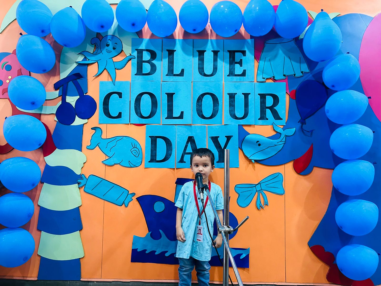 Observing Blue Colour Day by pre primary