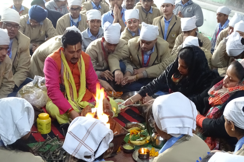 Auspicious Hawan Inspires Confidence and Success for Class X CBSE Board Aspirants