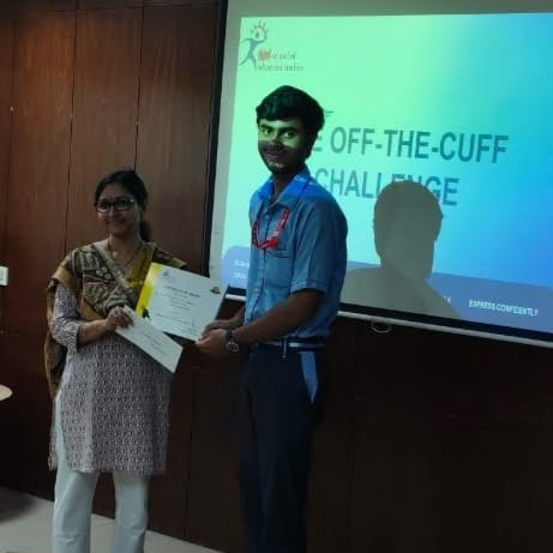 Second Position in Economics Extempore Competition 2026 organised by TERI School of Advanced Studies