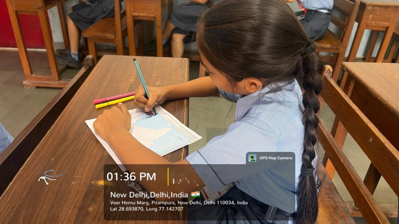 भारतीय भाषा (भौतिक मानचित्र द्वारा संस्कृत में जानकारी)