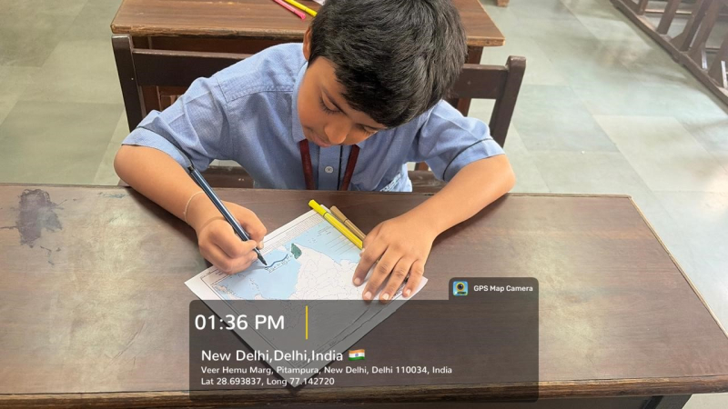 भारतीय भाषा (भौतिक मानचित्र द्वारा संस्कृत में जानकारी)