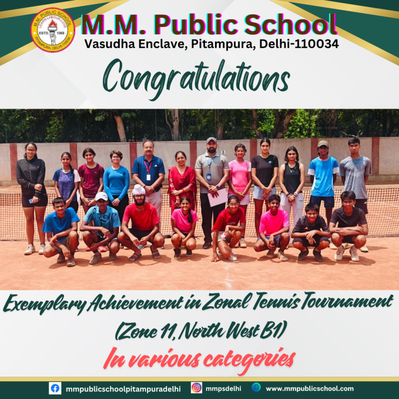 Exemplary Achievement in Zonal Tennis Tournament (Zone 11, North West B1)