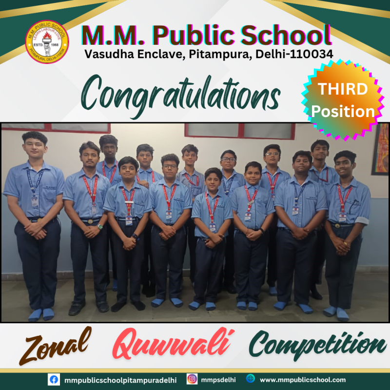 Outstanding performance in zonal Qawwali group song competition.