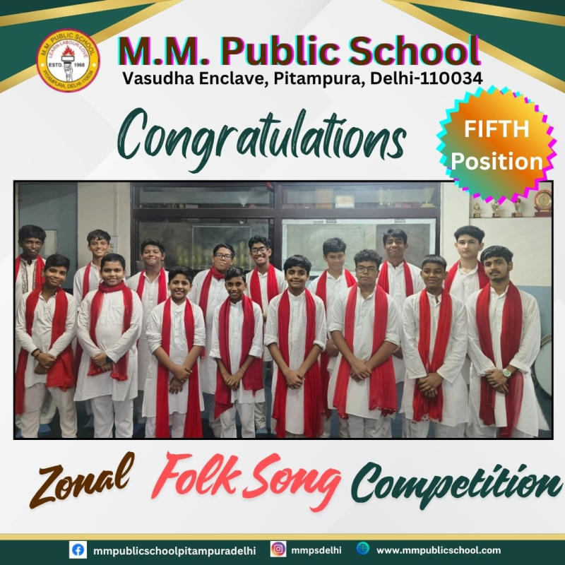 Remarkable position at Zonal level Folk music Competition