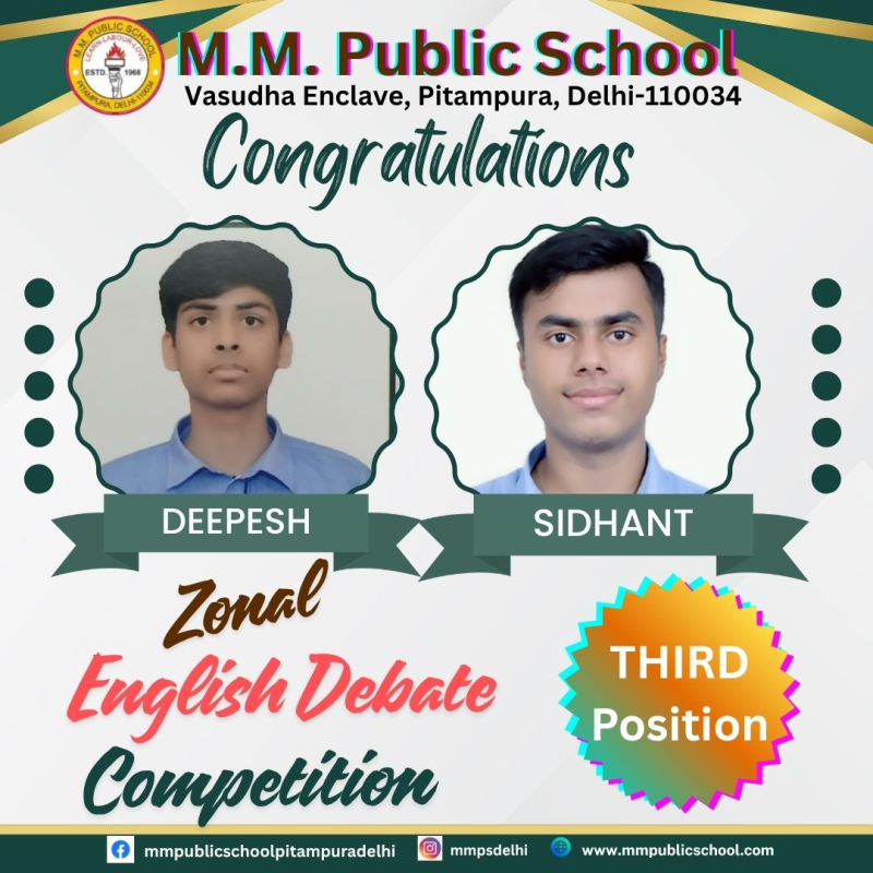 Triumph at the Zonal English Debate Competition!