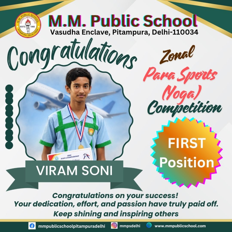 First Position in Zonal Level Para cum Special Sports Competition (Yoga)