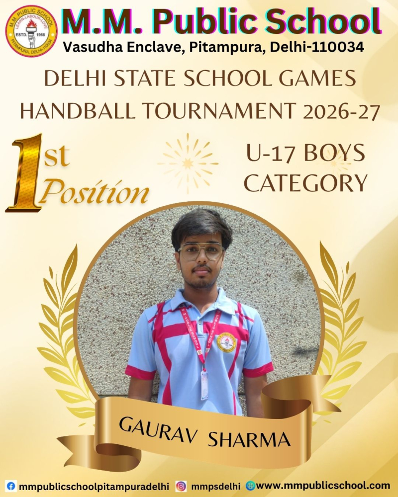 First Position In Handball at State Level