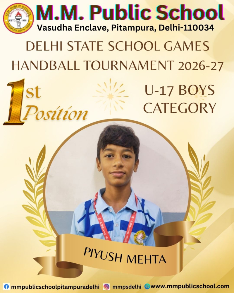 First Position In Handball at State Level