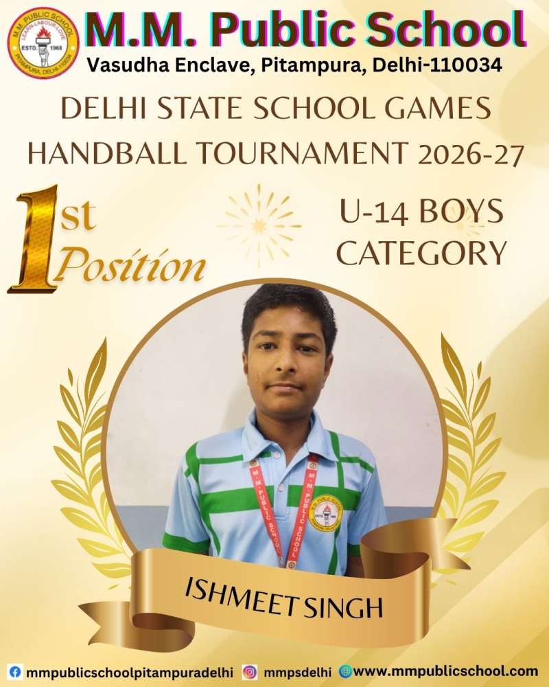 First Position In Handball at State Level